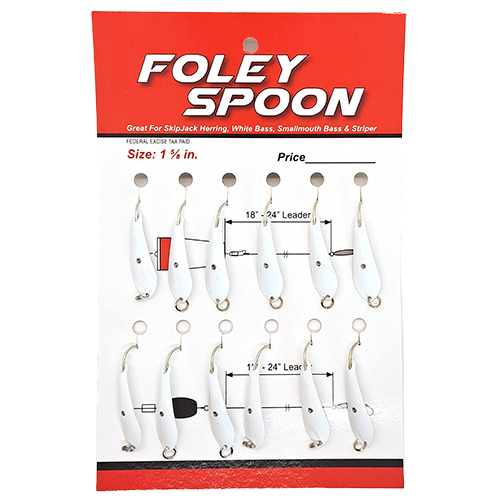 Foley Spoon 12 Count White, Silver, Chartreuse 1 3/8 & 1 5/8 Inch Size