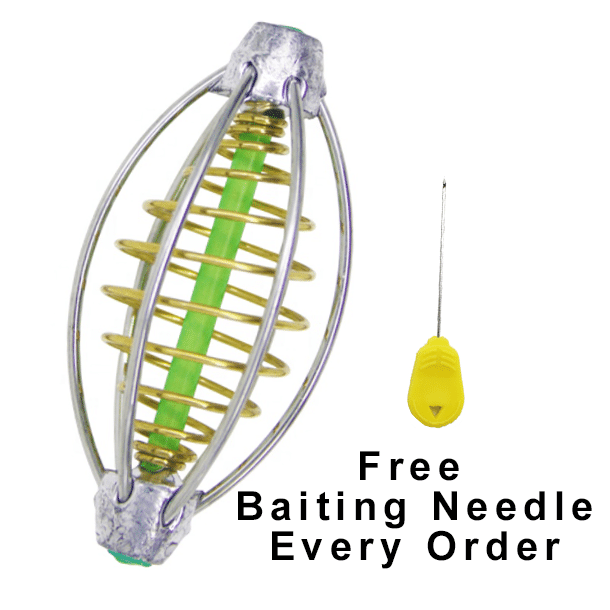 Carp Cage Feeders 20g 10 count (spring feeders, bait cage) Free Baiting  Needle Included