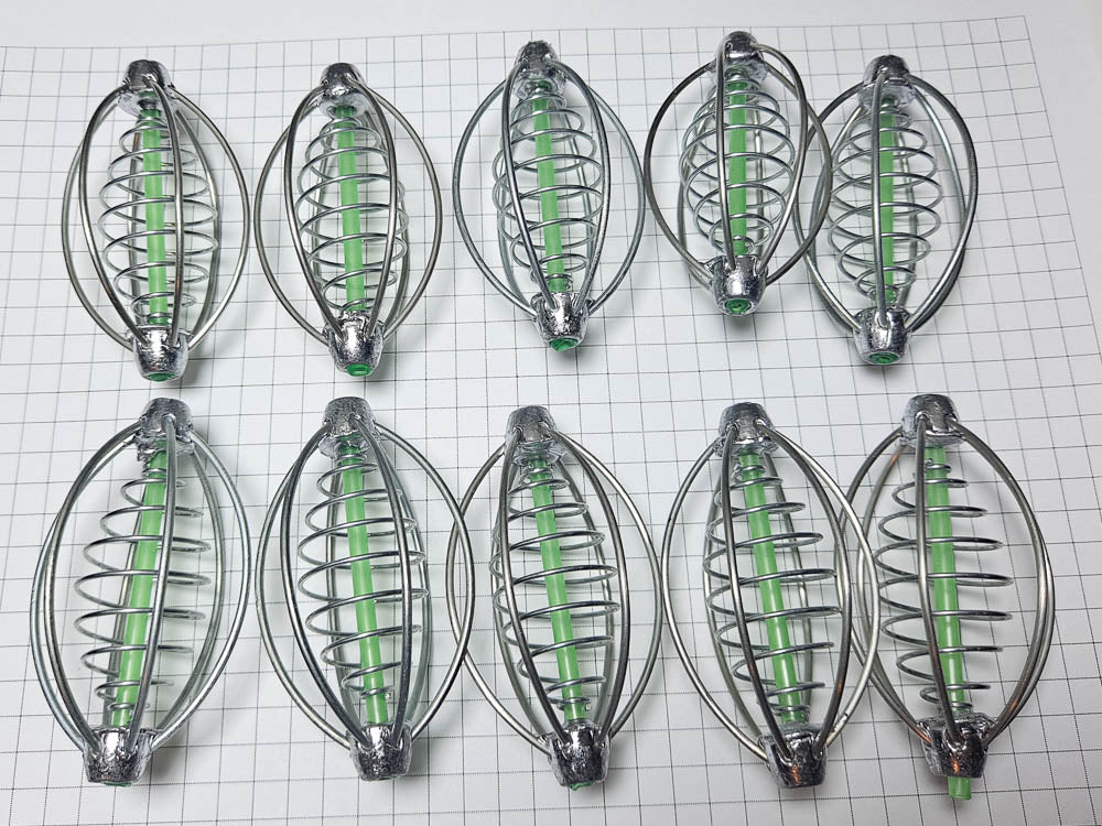 20pcs Carp Fishing Spring Feeder Cage Hair Rig Combi Rigs Floating Feeder  Stops