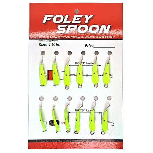 Foley Spoon 12 Count White, Silver, Chartreuse 1 3/8 & 1 5/8 Inch