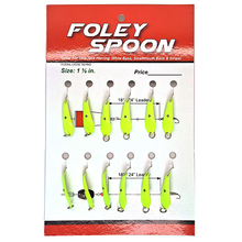 Load image into Gallery viewer, Foley Spoon 12 Count White, Silver, Chartreuse 1 3/8 &amp; 1 5/8 Inch Size

