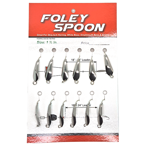 Foley Spoon 12 Count White, Silver, Chartreuse 1 3/8 & 1 5/8 Inch Size